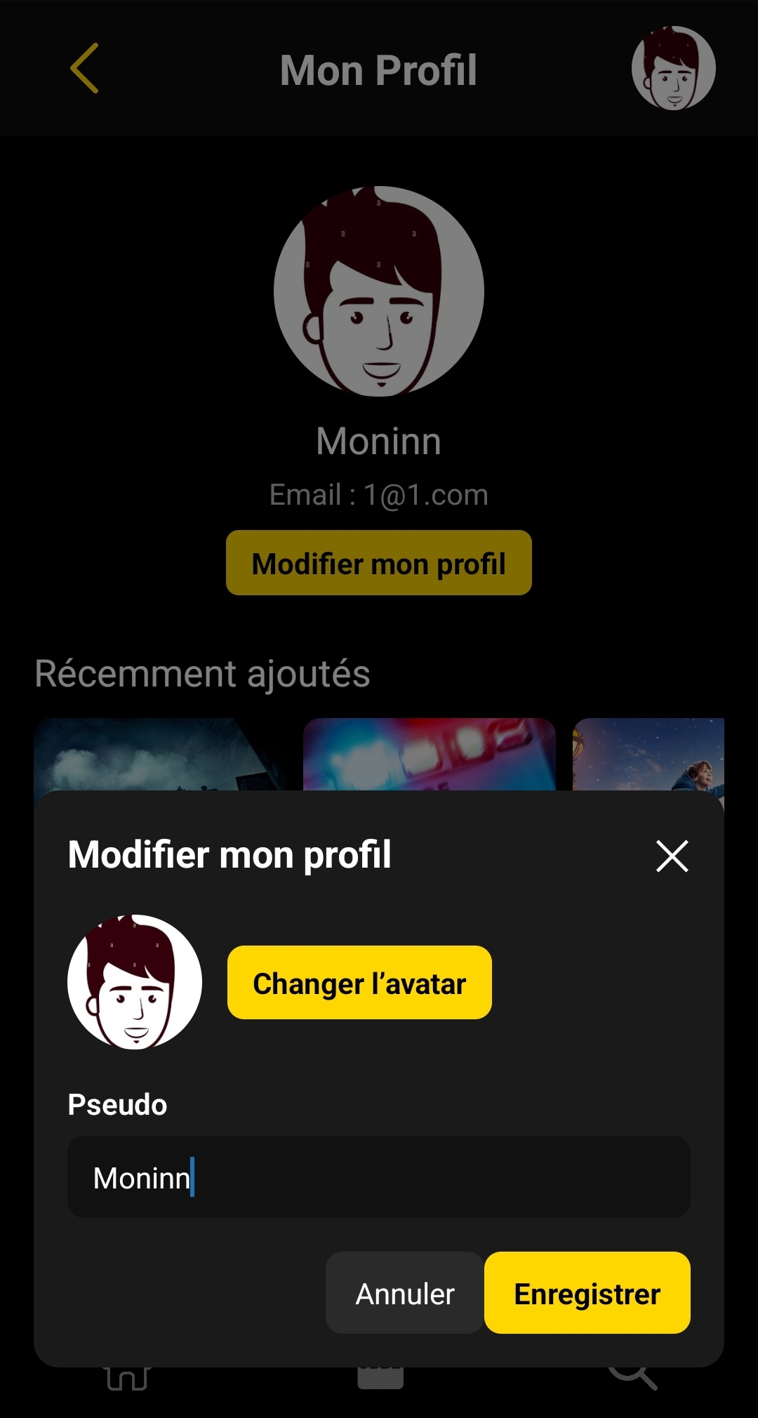 Modifier Profil